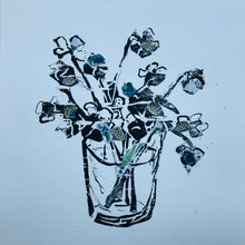 Load image into Gallery viewer, Ink &amp; paper flowers blue
